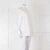Max Mara Studio White Cotton Embroidered Sleeve Top