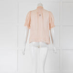 See By Chloe Pink Chiffon Blouse  with Frill Short Sleeve