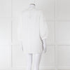 Max Mara Studio White Cotton Embroidered Sleeve Top