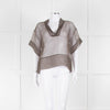 Fabiana Filippi Brown Sheer Top with Sparkle Trim