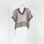 Fabiana Filippi Brown Sheer Top with Sparkle Trim