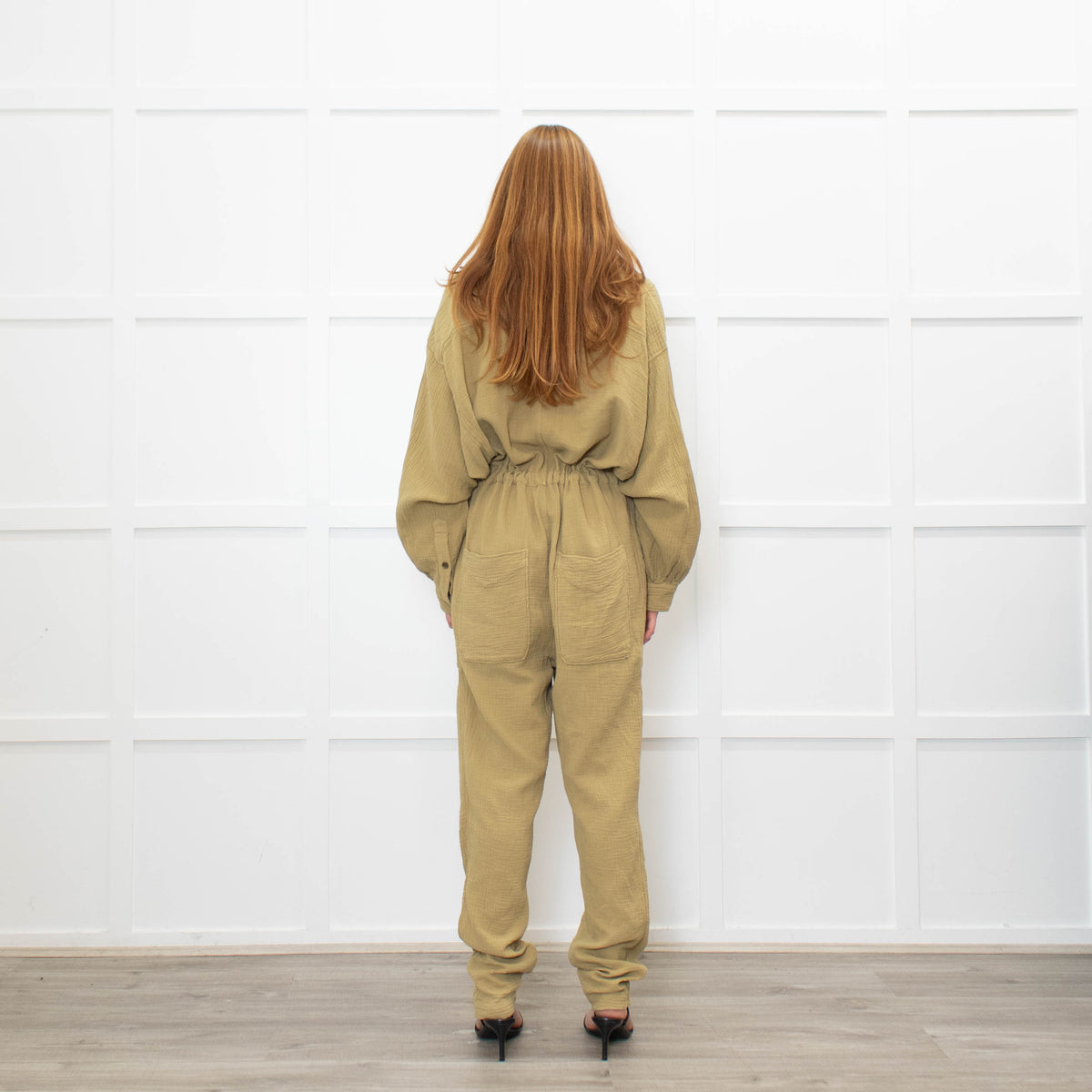 Isabel Marant Etoile Olive Green Cheesecloth Jumpsuit