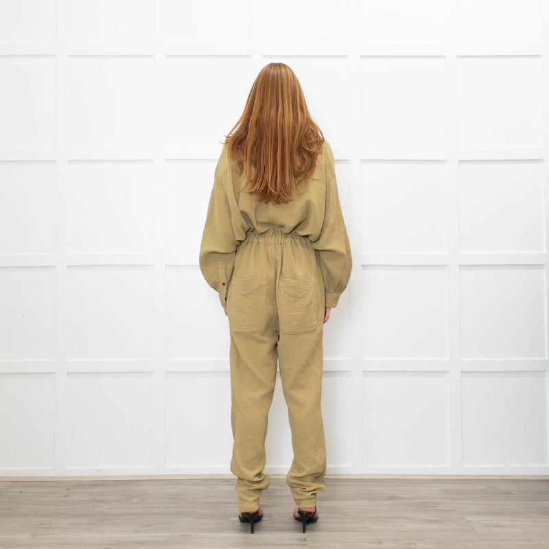 Isabel Marant Etoile Olive Green Cheesecloth Jumpsuit