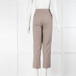 Me + Em Brown Check Trousers With Pale Blue Side Stripe