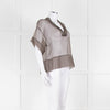 Fabiana Filippi Brown Sheer Top with Sparkle Trim