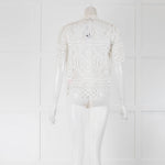 Temperley White Crochet Short Sleeve Blouse