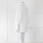 Max Mara Studio White Cotton Embroidered Sleeve Top