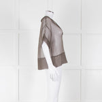 Fabiana Filippi Brown Sheer Top with Sparkle Trim