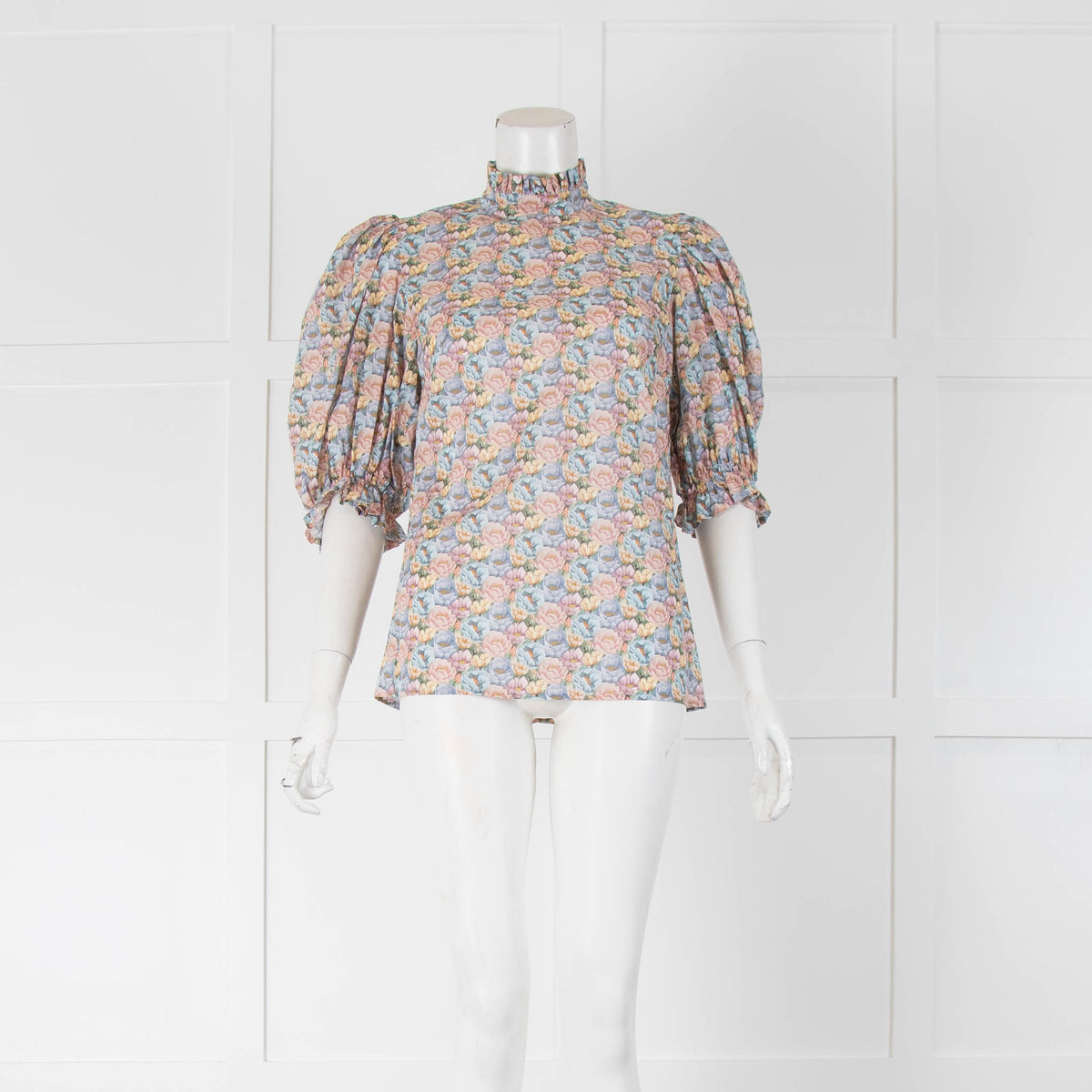 Ridley Cotton Multicolour Floral Blouse with Short Sleeves
