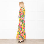 Kalmar Pink, Green and Yellow Floral Maxi Tiered Dress