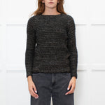 Maje Brown and Grey With Metallic Thread Jumper