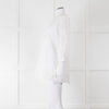 Max Mara Studio White Cotton Embroidered Sleeve Top