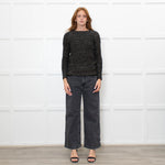 Maje Brown and Grey With Metallic Thread Jumper