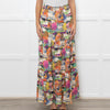 Ridley Multicolour Tree Print Silk Tiered Maxi Skirt