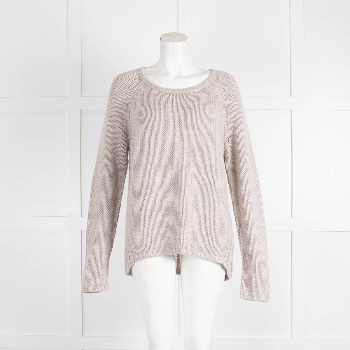 Duffy Greige Wide Knit Cashmere Jumper