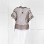Fabiana Filippi Brown Sheer Top with Sparkle Trim