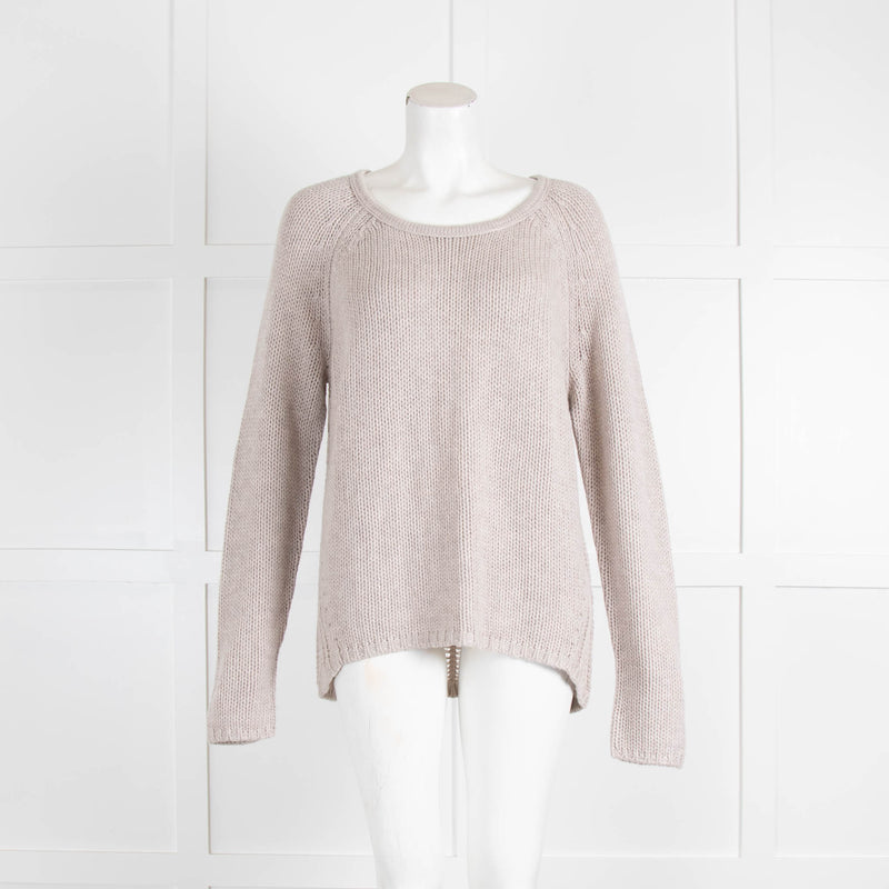 Duffy Greige Wide Knit Cashmere Jumper