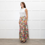 Ridley Multicolour Tree Print Silk Tiered Maxi Skirt