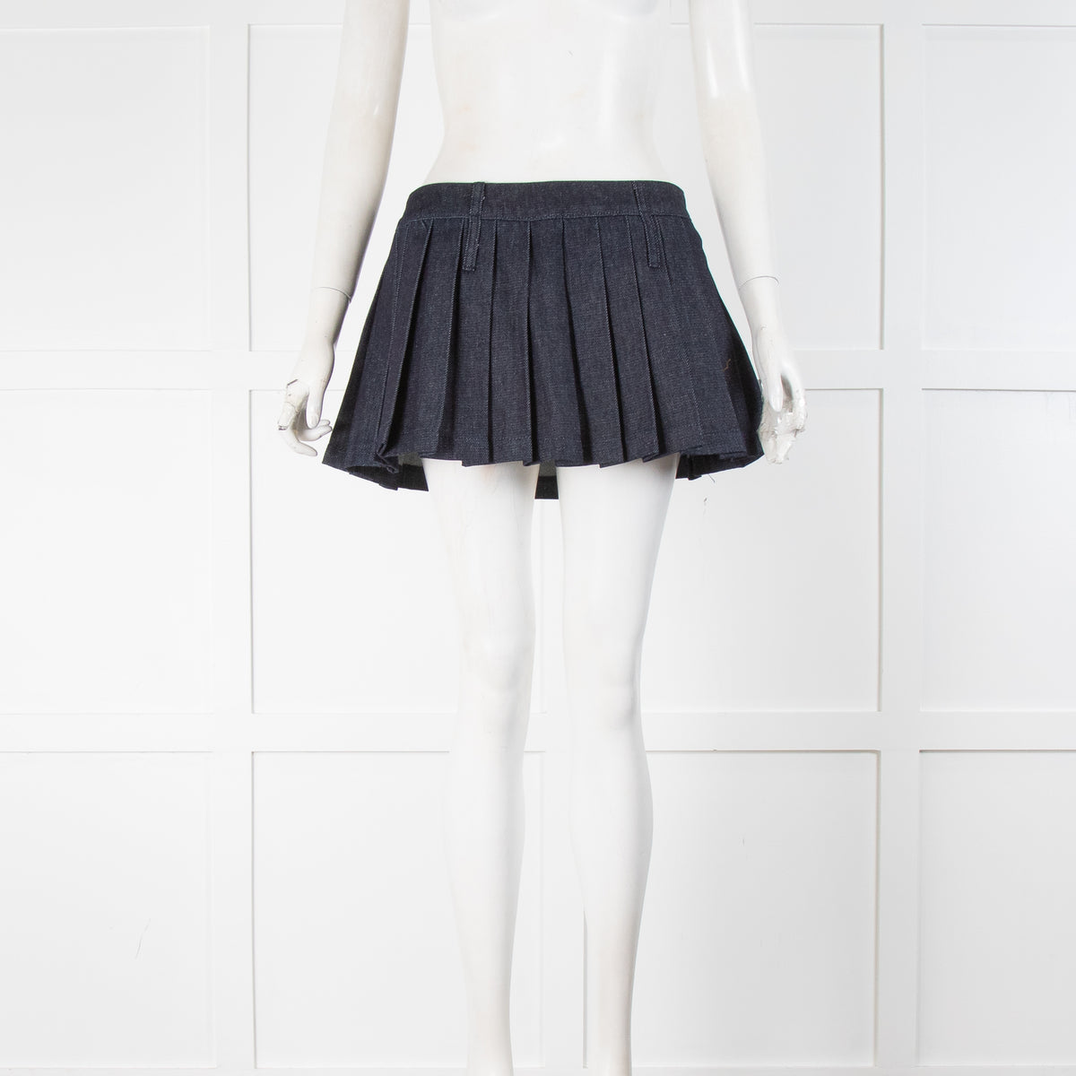 The Frankie Shop Blake Pleated  Denim Mini Skirt