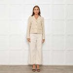 Weekend Max Mara Cream Tweed Cropped Jacket Anchor Buttons