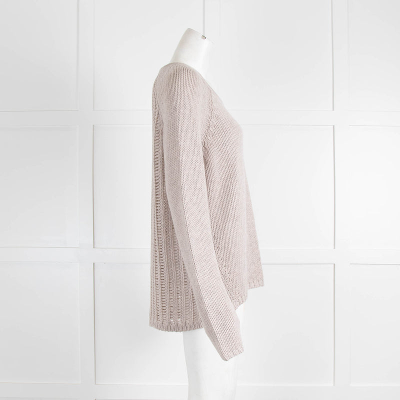 Duffy Greige Wide Knit Cashmere Jumper