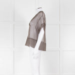 Fabiana Filippi Brown Sheer Top with Sparkle Trim