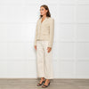 Weekend Max Mara Cream Tweed Cropped Jacket Anchor Buttons