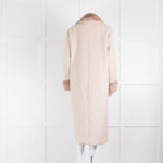Reformation Cream Neutral Double Breasted Faux Fur Coat