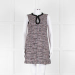 Self-Portrait Pink and Black  Shift Dress with Jewelled Neckline