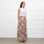 Ridley Multicolour Tree Print Silk Tiered Maxi Skirt