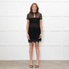 Self Portrait Black Lace Dress With Sheer Short Sleeve Top