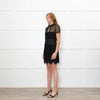 Self Portrait Black Lace Dress With Sheer Short Sleeve Top