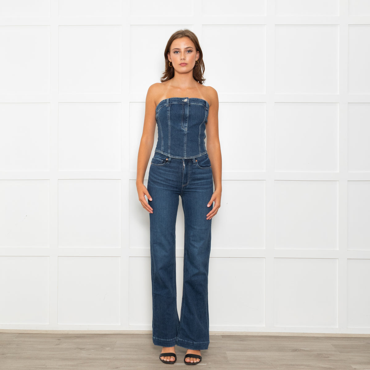 Paige Leena Blue Straight Leg Jeans