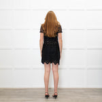 Self Portrait Black Lace Dress With Sheer Short Sleeve Top