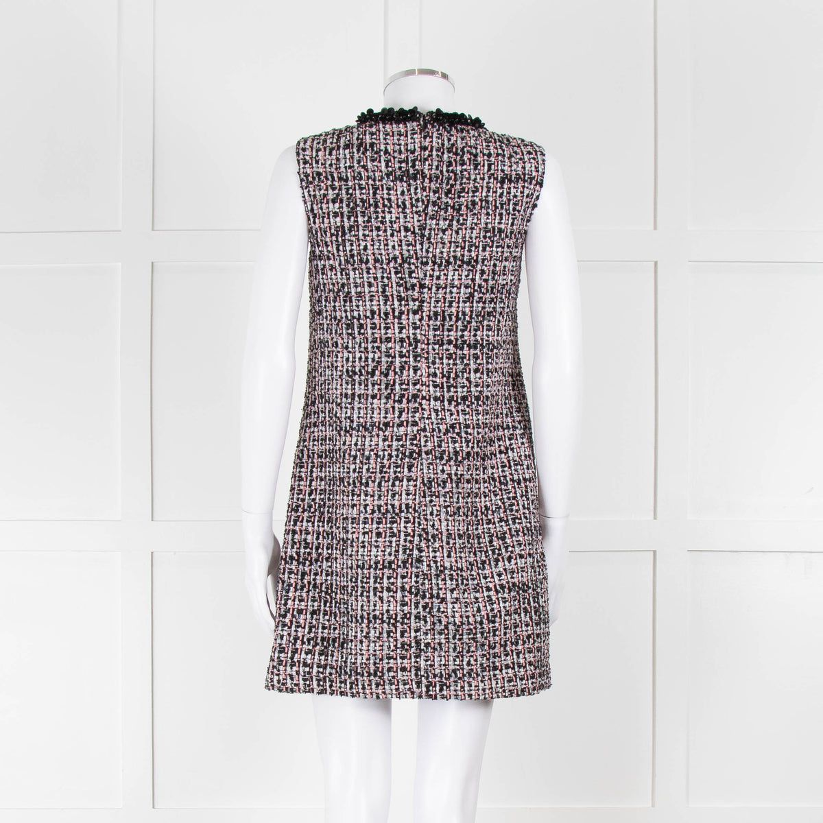 Self-Portrait Pink and Black  Shift Dress with Jewelled Neckline