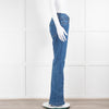 Sandro Blue High Waist Distressed Trim Long Jeans