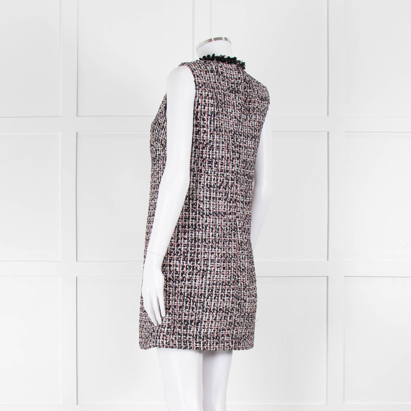 Self-Portrait Pink and Black  Shift Dress with Jewelled Neckline
