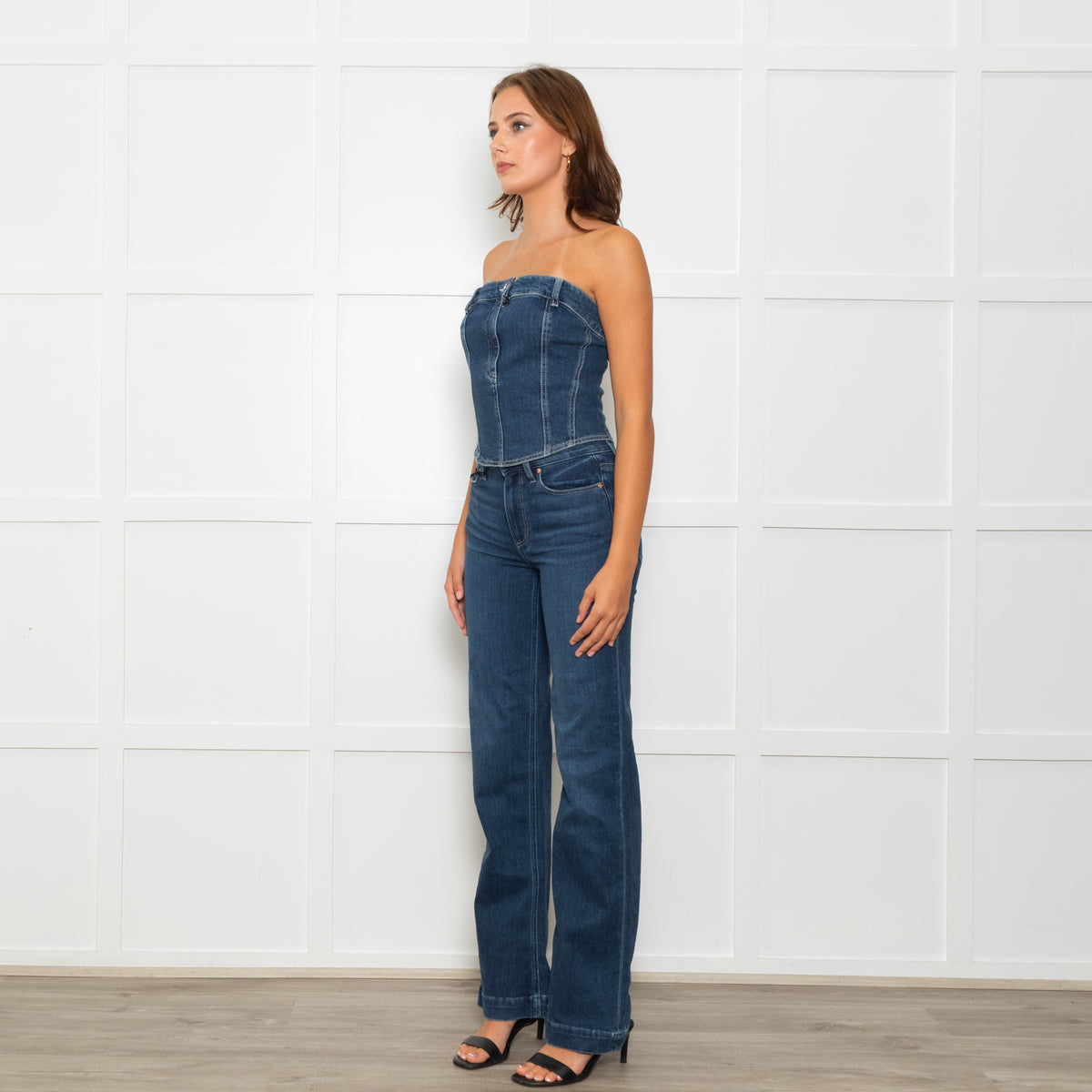 Paige Leena Blue Straight Leg Jeans