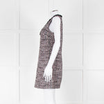 Self-Portrait Pink and Black  Shift Dress with Jewelled Neckline