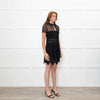 Self Portrait Black Lace Dress With Sheer Short Sleeve Top