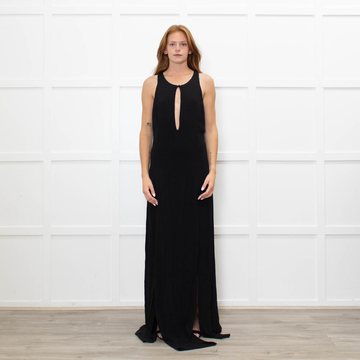 Stone Cold Fox Black Sleeveless Maxi Dress With Front Splits