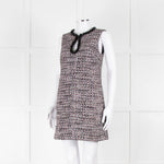 Self-Portrait Pink and Black  Shift Dress with Jewelled Neckline