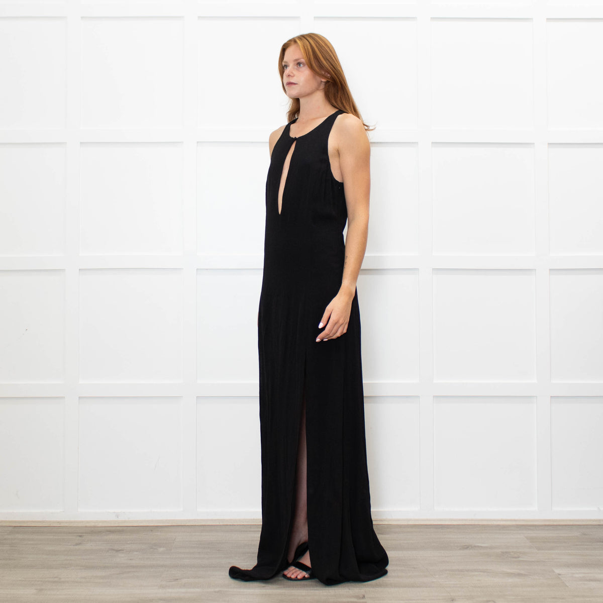 Stone Cold Fox Black Sleeveless Maxi Dress With Front Splits