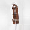 Burberry Brown Logo Wool Sleeveless Shift Dress