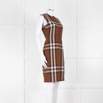 Burberry Brown Logo Wool Sleeveless Shift Dress