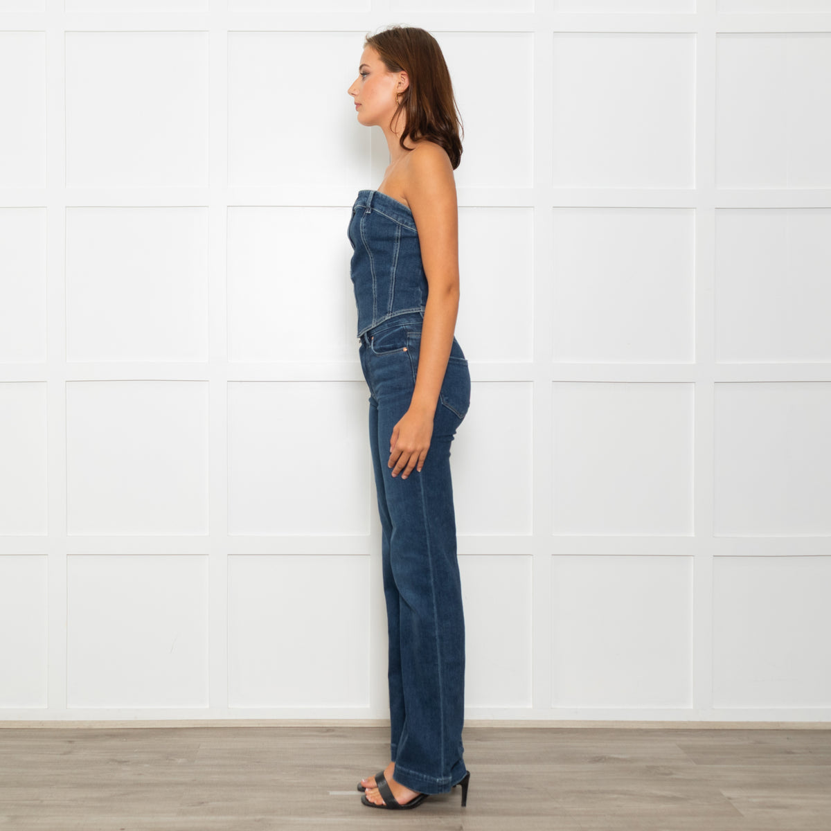 Paige Leena Blue Straight Leg Jeans