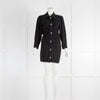 Ba&Sh Black Ruched Shirt Dress with Crystal Buttons
