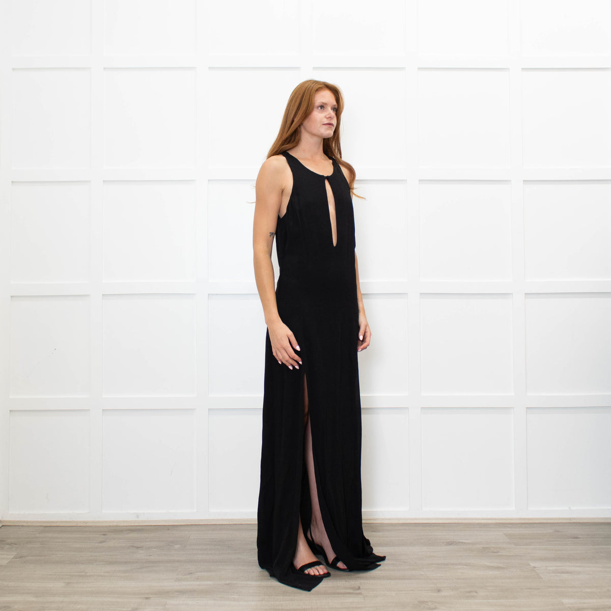 Stone Cold Fox Black Sleeveless Maxi Dress With Front Splits