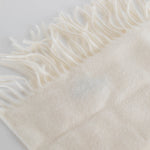 Aspinal of London Cream Cashmere Fringed Scarf