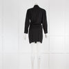 Ba&Sh Black Ruched Shirt Dress with Crystal Buttons